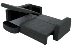 Fresh Narożnik z 2 pojemnikami grafitowy NESSI lewy