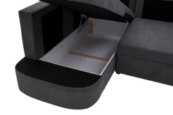 Fresh Narożnik z 2 pojemnikami grafitowy NESSI lewy