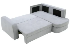 Fresh Narożnik z 2 pojemnikami jasnoszary NESSI prawy