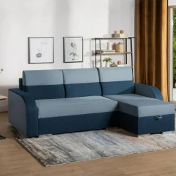 Narożnik z 2 pojemnikami niebieski DUO