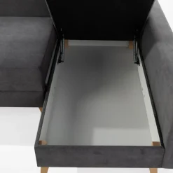 Narożniki| Narożnik z 2 pojemnikami szary LIVI prawy