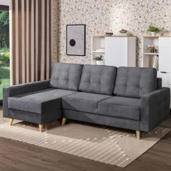 Narożniki| Narożnik z 2 pojemnikami szary LIVI lewy