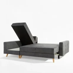 Narożniki| Narożnik z 2 pojemnikami szary LIVI lewy