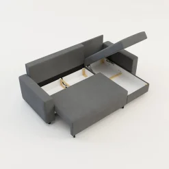 IMPERIAL-MEBLE (D.C.M. FRESH) Narożnik z 2 pojemnikami szary MEDIO