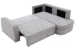 Fresh Narożnik z 2 pojemnikami taupe NESSI prawy