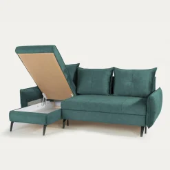 Narożnik z 2 pojemnikami turkusowy BURGOS