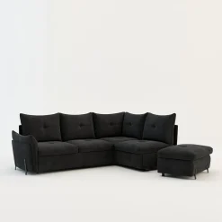 Instilo Narożnik z dostawką grafitowy ALMERIA PR.2 lewy