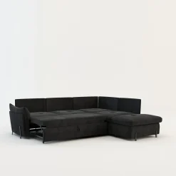 Instilo Narożnik z dostawką grafitowy ALMERIA PR.2 lewy