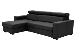 Exline Narożnik z ekoskóry czarny MATRIX