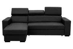 Exline Narożnik z ekoskóry czarny MATRIX