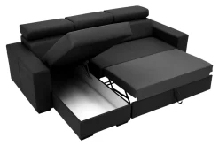 Exline Narożnik z ekoskóry czarny MATRIX