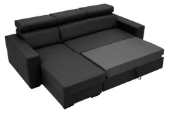 Exline Narożnik z ekoskóry czarny MATRIX