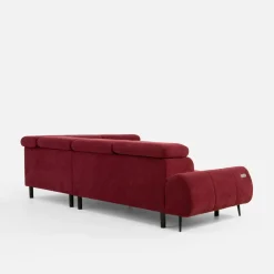 Werdomo Narożnik z elektryczną regulacją siedziska burgundowy MAVEL L prawy