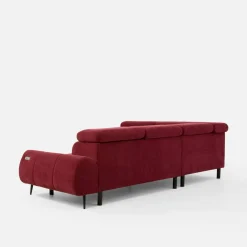 Narożniki|Werdomo Narożnik z elektryczną regulacją siedziska burgundowy MAVEL L lewy