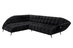 Werdomo Narożnik z elektrycznie wysuwanym siedziskiem czarny GAPPA lewy