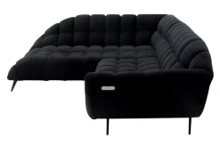 Werdomo Narożnik z elektrycznie wysuwanym siedziskiem czarny GAPPA lewy