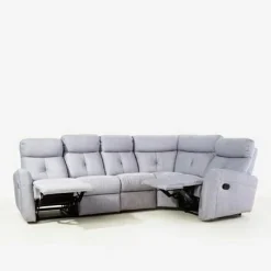 Narożnik z funkcją relaksu szary MILA prawy