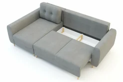 Narożniki|Fresh Narożnik z funkcją spania szary TENDER lewy