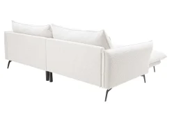 FN Design Narożnik z poduszkami dekoracyjnymi biały perłowy MANDELLO PLUS lewy