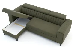 Narożnik z regulacją zagłówków oliwkowy KOLORADO