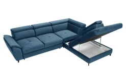 Instilo Narożnik z regulacją zagłówków niebieski MAROLA lewy