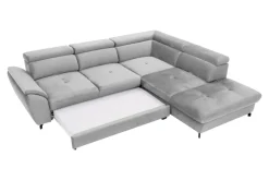 Narożniki|Instilo Narożnik z regulacją zagłówków jasnoszary MAROLA lewy