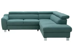 Trend Line Narożnik z regulacją zagłówków turkusowy ASPEN prawy