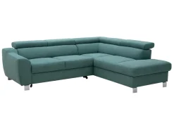 Trend Line Narożnik z regulacją zagłówków turkusowy ASPEN prawy