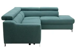 Trend Line Narożnik z regulacją zagłówków turkusowy ASPEN prawy