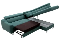 Trend Line Narożnik z regulacją zagłówków turkusowy ASPEN prawy