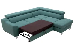 Trend Line Narożnik z regulacją zagłówków turkusowy ASPEN prawy