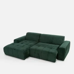 Werdomo Narożnik z regulowanym siedziskiem SAVINON S butelkowa zieleń lewy