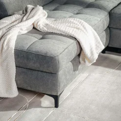 Softi Narożnik z regulowanymi zagłówkami szary NALA prawy