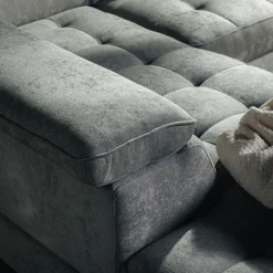 Softi Narożnik z regulowanymi zagłówkami szary NALA prawy