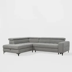 Softi Narożnik z regulowanymi zagłówkami szary NALA prawy