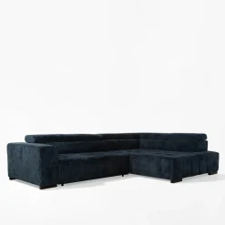 Narożniki|FN Design Narożnik z regulowanymi zagłówkami granatowy CHOCO prawy