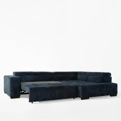 Narożniki|FN Design Narożnik z regulowanymi zagłówkami granatowy CHOCO prawy