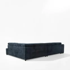 Narożniki|FN Design Narożnik z regulowanymi zagłówkami granatowy CHOCO prawy