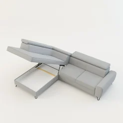 Narożniki|Softi Narożnik z regulowanymi zagłówkami jasnoszary IDYLLA prawy