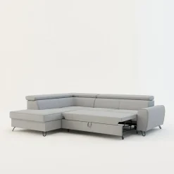 Narożniki|Softi Narożnik z regulowanymi zagłówkami jasnoszary IDYLLA prawy