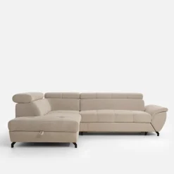 Instilo Narożnik z regulowanymi zagłówkami szary LARA prawy