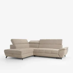 Instilo Narożnik z regulowanymi zagłówkami szary LARA prawy