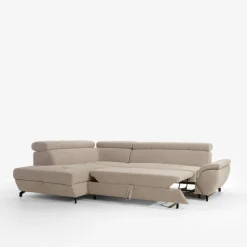 Instilo Narożnik z regulowanymi zagłówkami szary LARA prawy