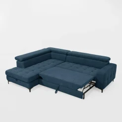 Softi Narożnik z regulowanymi zagłówkami granatowy NALA prawy