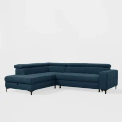 Softi Narożnik z regulowanymi zagłówkami granatowy NALA prawy