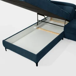 Softi Narożnik z regulowanymi zagłówkami granatowy NALA prawy