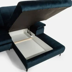 Narożniki|inny Narożnik z regulowanymi zagłówkami granatowy CRYSTAL prawy