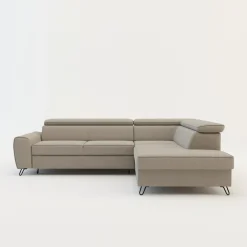 Narożniki|Softi Narożnik z regulowanymi zagłówkami beżowy IDYLLA lewy