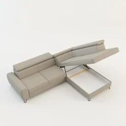 Narożniki|Softi Narożnik z regulowanymi zagłówkami beżowy IDYLLA lewy