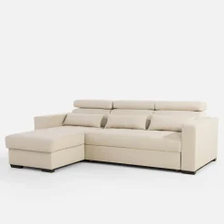 Exline Narożnik z regulowanymi zagłówkami kremowy MONSON